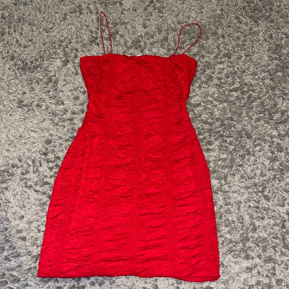 Red mini dress